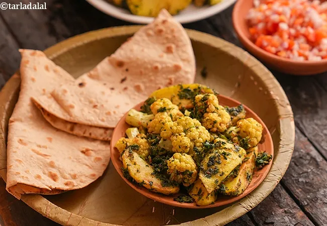 aloo gobi methi tuk recipe | Indian style aloo gobhi methi tuk | potato cauliflower and fenugreek sabzi | easy Sindhi recipe |