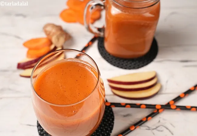 apple carrot juice recipe | healthy carrot apple juice | Indian carrot apple drink with ginger