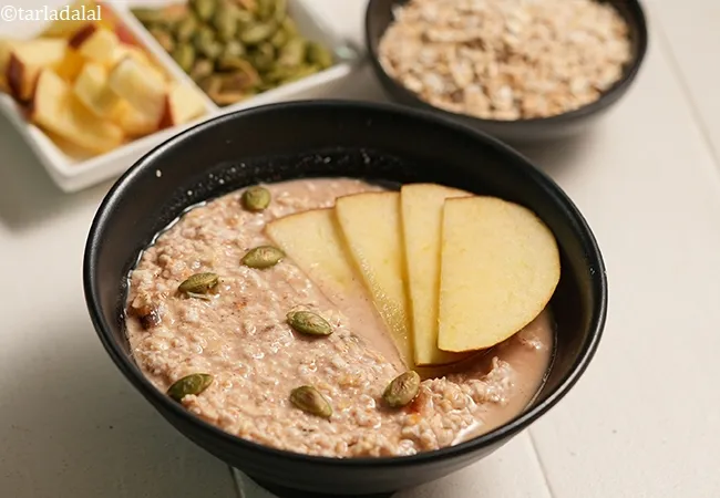 apple cinnamon oatmeal recipe | healthy instant oatmeal | dates apple oatmeal |