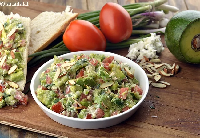 avocado and feta salad recipe | avocado and feta mash | healthy avocado tomato feta dip