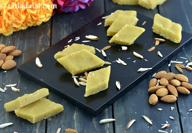 બદામની બરફી | Badam Burfi Recipe, Healthy Almond Burfi