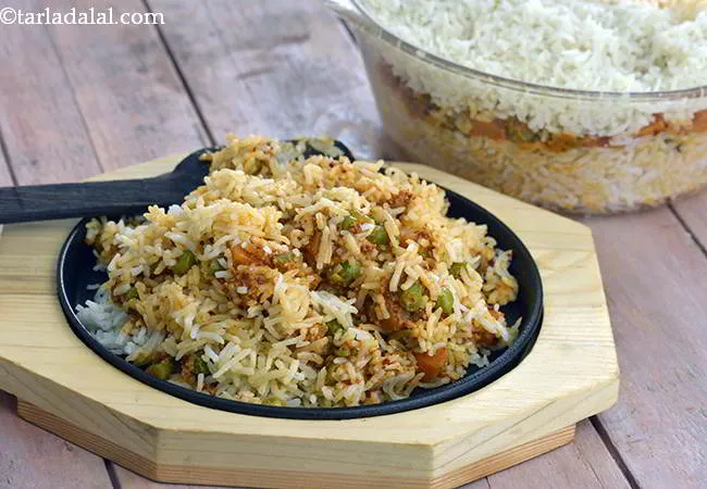 Baked Layered Coconut Rice with Curry