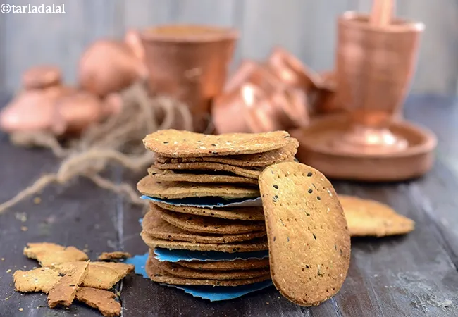 baked oats puri recipe | whole wheat oats puri | Indian baked oats puri for weight loss