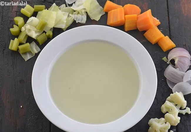 basic vegetable stock recipe | Indian vegetable stock | healthy vegetable stock | vegetable stock for soup |