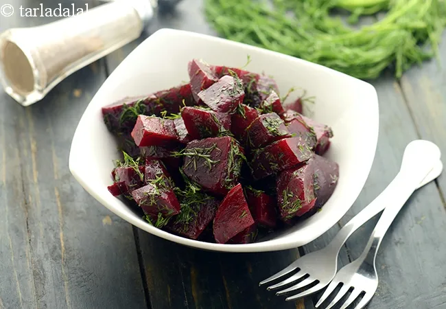 beetroot and dill salad recipe | Indian style beetroot dill salad | healthy chukandar and dill salad |