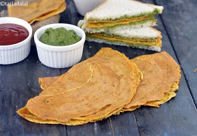 besan chilla recipe | Rajasthani besan cheela | healthy gram flour veg omelette |