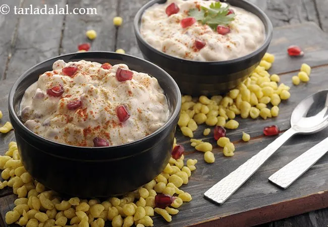 boondi and pomegranate raita recipe | boondi anar raita |