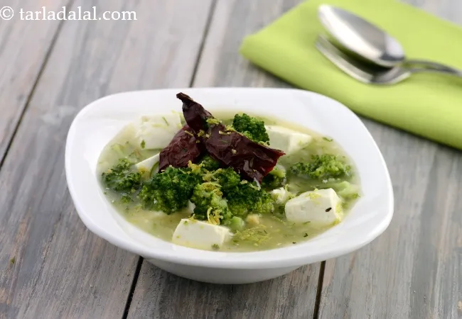 broccoli and paneer in lemon coriander sauce recipe | Chinese style broccoli and paneer vegetable | paneer and broccoli mildly spiced vegetable