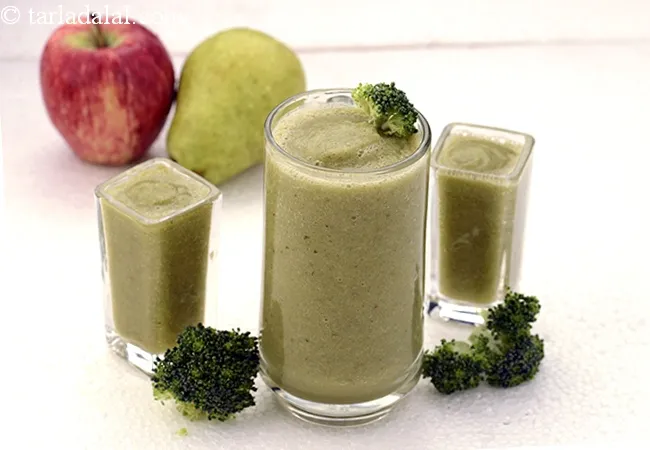 broccoli and pear juice recipe | Indian broccoli detox juice | pear apple broccoli juice for weight loss