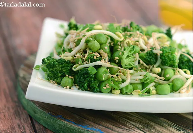  Broccoli, Bean Sprouts and Green Peas Salad, Healthy Salad Recipe