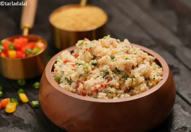 bulgar wheat salad recipe | bulgar wheat salad with vegetables | healthy Indian dalia salad with curd dressing |