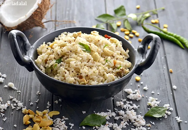 coconut rice recipe | South Indian coconut rice | nariyal chawal | easy coconut rice Indian recipe