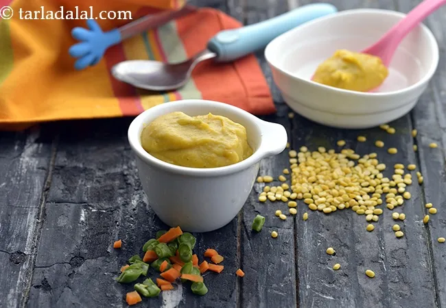 dal and vegetable mash recipe for babies | dal and vegetable puree for babies | healthy dal mash for babies | how to make dal mash for babies at home |