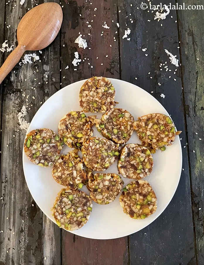 dry fruit barfi recipe | healthy coconut dry fruit barfi | no sugar dry fruit bars |