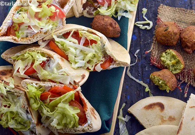 falafel recipe | Lebanese falafel | Lebanese falafel stuffed in pita bread | homemade falafel in pita bread |