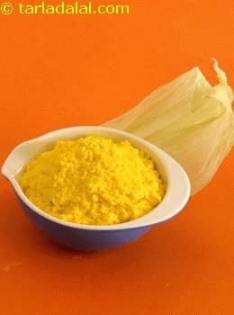 Grated sweet corn cob