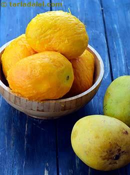 peeled riped mango