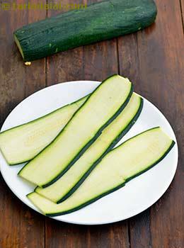 long zucchini slices