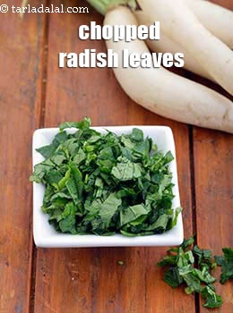 chopped radish leaves