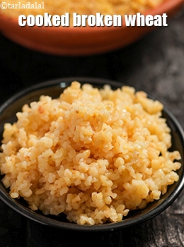 cooked broken wheat (dalia)