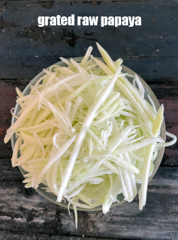 grated raw papaya