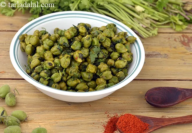 hara bhara chaat recipe | hara chana chaat | green chickpea chaat | healthy fresh green chana chaat |