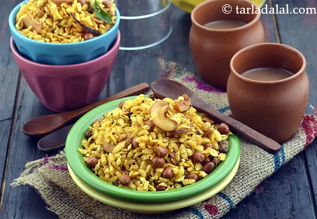 jada poha chivda recipe | fried poha chivda | chivda namkeen snack | Indian thick poha chivda |