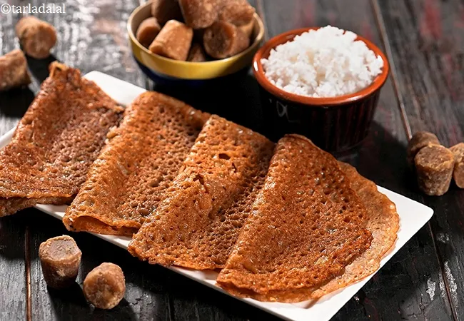 jaggery dosa recipe | vella dosa | instant wheat flour jaggery dosa | Indian style rice jaggery dosa