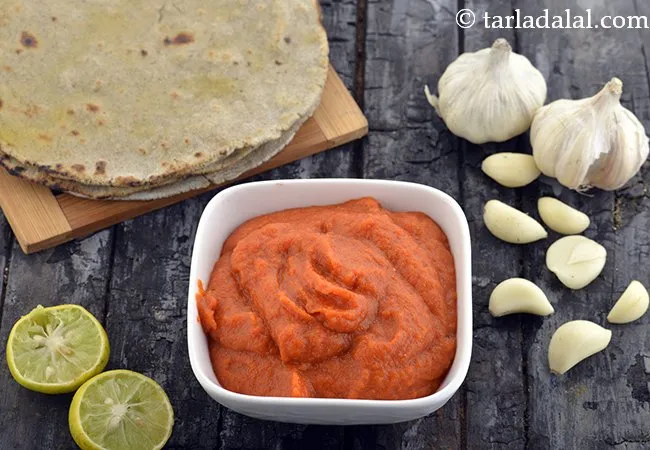 lahsun ki chutney recipe | lehsun ki chutney | red garlic chutney for chaat |