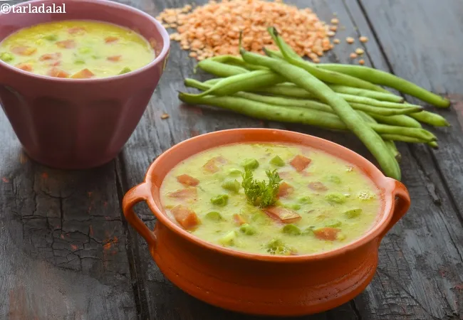 masala masoor dal with mixed vegetables recipe | mixed vegetable masoor dal | Indian masoor dal