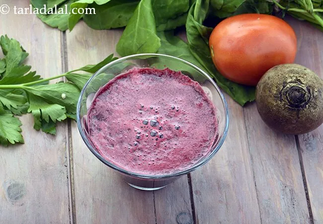 mixed vegetable juice for weight loss | healthy beetroot carrot tomato juice | vegetable detox juice | red detox juice