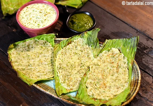 moong sprouts panki recipe | sprouts, oats and besan panki | healthy zero oil panki | pregnancy friendly |