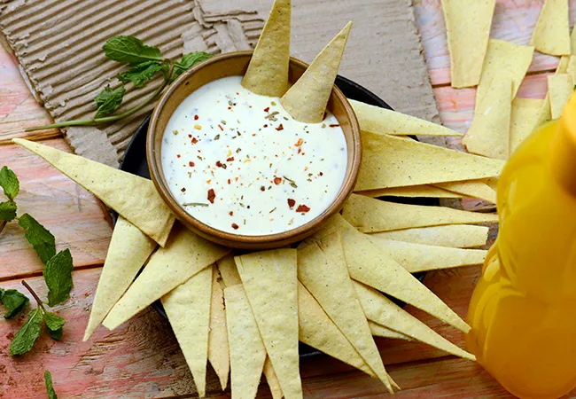  Nacho Chips with Cheese Dip ( Tiffin Treats)