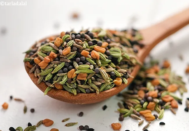 panch phoron recipe | Bengali panch phoron masala | healthy Bengali 5 spice mixture | panch phoron with radhuni