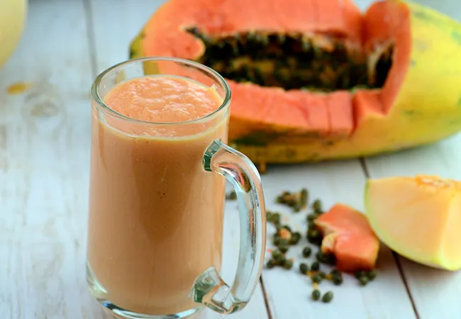 Papaya Melon Smoothie, Indian Muskmelon Kharbooja Smoothie