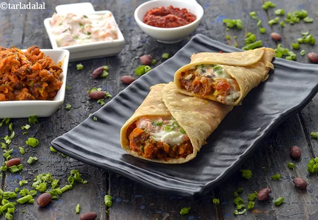 rajma wrap recipe | healthy rajma wrap | Indian stuffed kidney bean wrap |