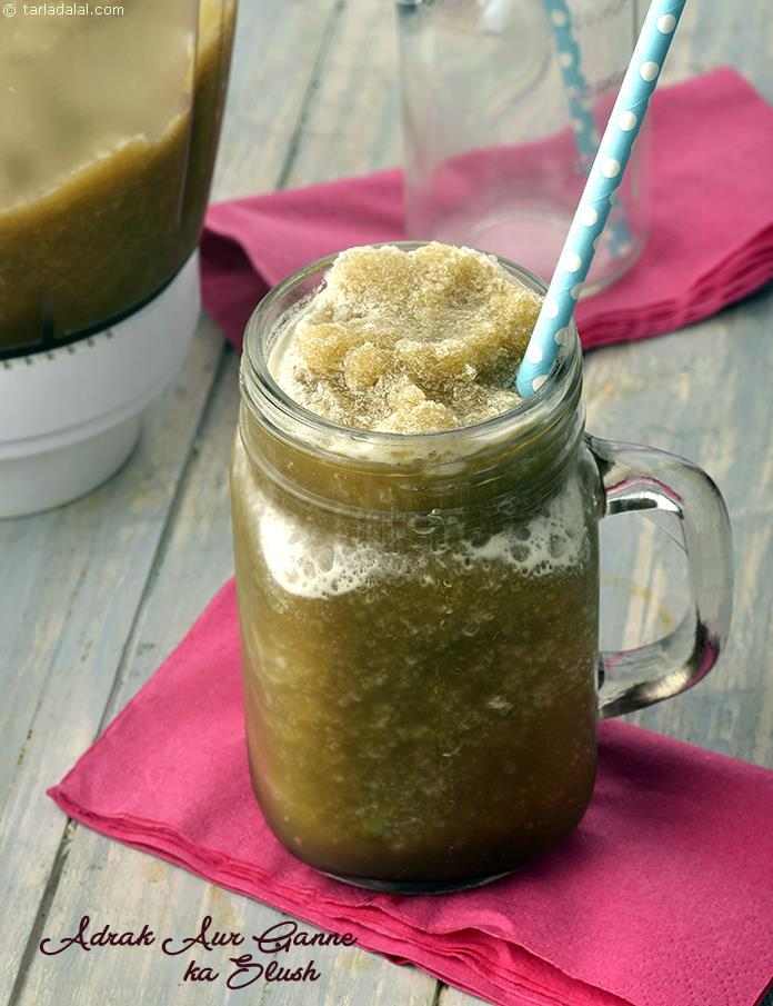 Adrak Aur Ganne ka Slush, Sugarcane and Ginger Slush recipe, Indian Chaat Recipes