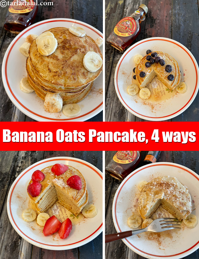 Banana Oats Pancake, Eggless Indian Healthy Pancakes
