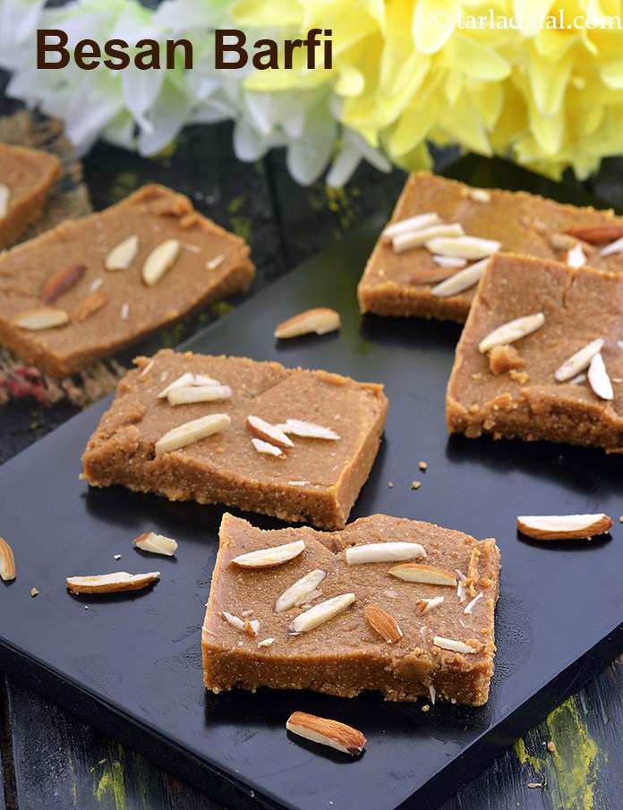 besan barfi recipe | besan barfi with ghee | quick Indian besan barfi sweet |