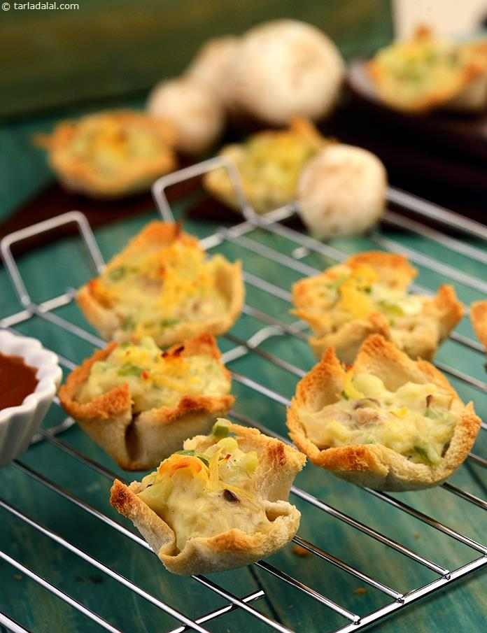 Creamy Cauliflower Tartlets recipe, Indian Vegetarian Recipes