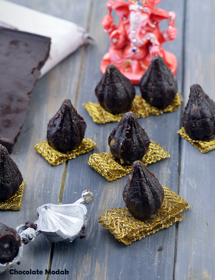 Chocolate Modak, Ganpati Recipe, Ganesh Chaturthi Dessert, Homemade