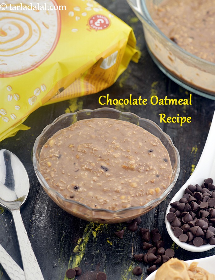 chocolate oatmeal recipe | healthy Indian chocolate oats |
