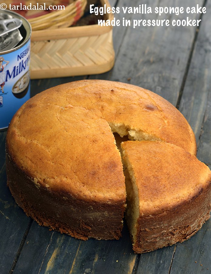 Eggless Vanilla Sponge Cake ( Pressure Cooker) recipe