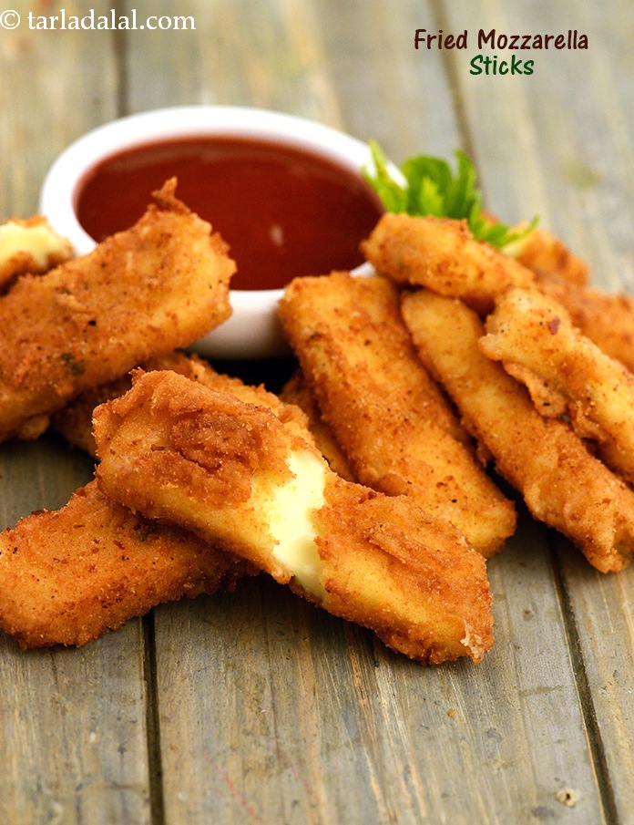 fried mozzarella sticks | mozzarella cheese sticks |  Indian style cheese sticks|