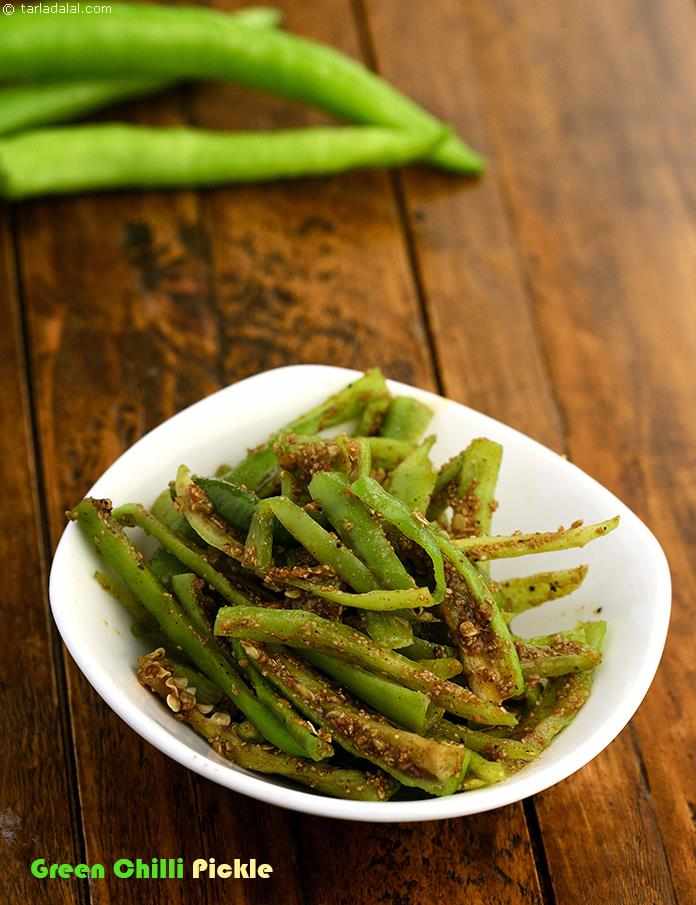 Green Chilli Pickle, Low Salt Recipe, High Blood Pressure Recipes/ Low Sodium Recipes