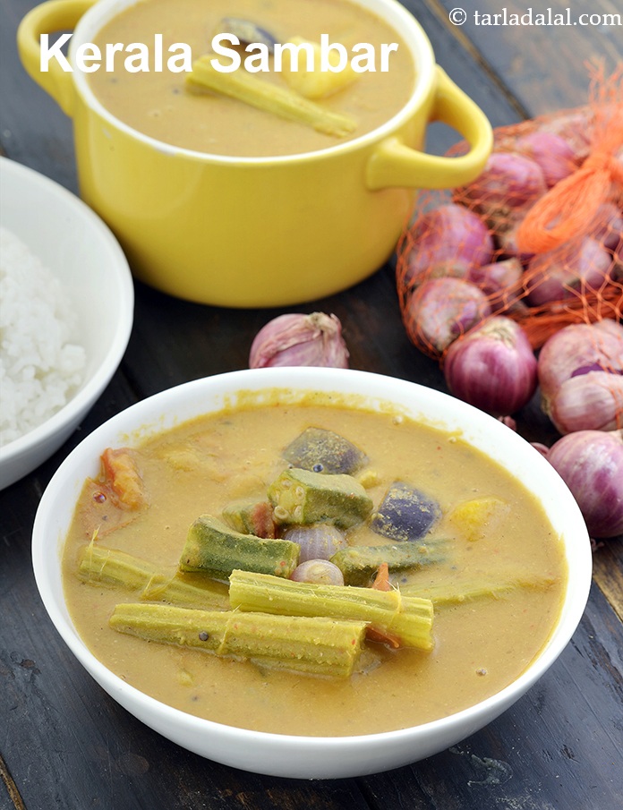 Kerala sambar recipe | Kerala style sambhar with coconut | Varutharacha sambar Kerala style |
