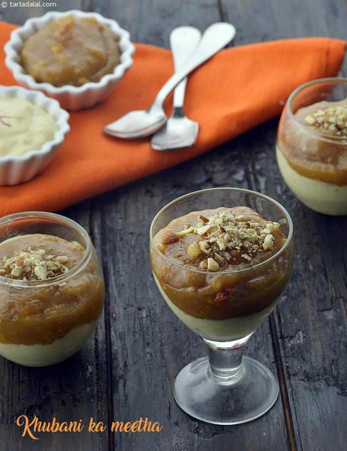 Khubani ka Meetha, Hyderabadi Apricot and Custard Dessert Recipe, Mughlai Recipes