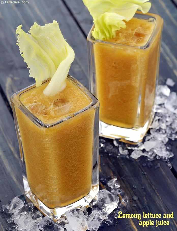 Lemony Lettuce Drink, Lemony Lettuce and Apple Juice recipe, Healthy Juices Recipes