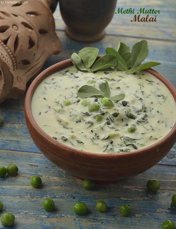 Methi Mutter Malai, Microwave Recipe, Indian Microwave Recipes