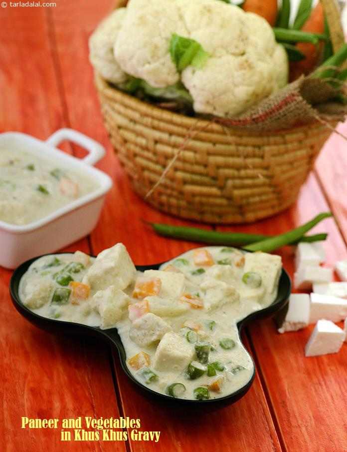 Paneer and Vegetables in Khus Khus Gravy recipe